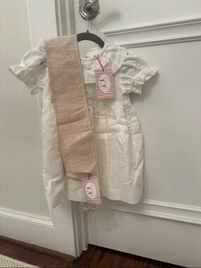 La Coqueta Vega Ceremony Dress - Champagne Sash and Buttons